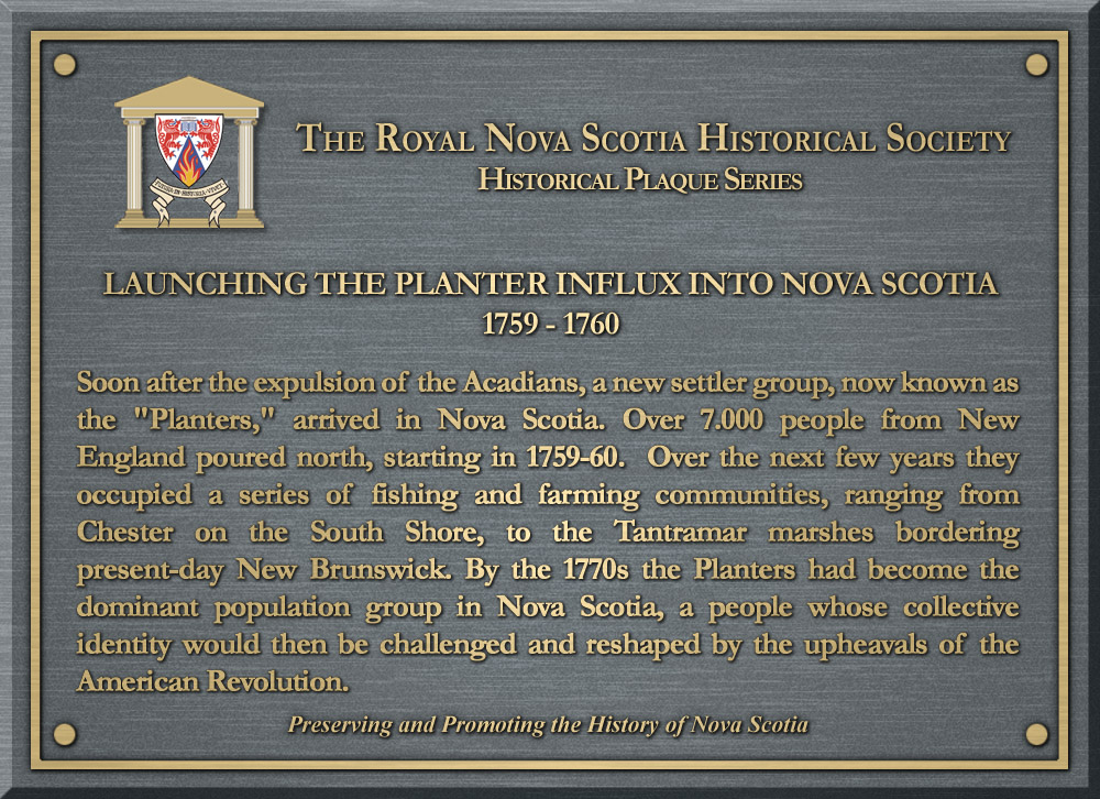 LAUNCHING THE PLANTER INFLUX INTO NOVA SCOTIA (1759-1760)